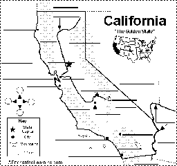 Label California State Map Printout