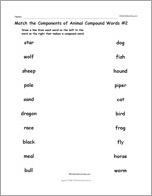 Match the Components of Animal Compound Words #2