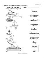 Match Each Boat Word to its Picture