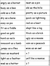 Find a Simile for Each Letter