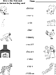 Words Starting With CH - Match the Words to the Pictures
