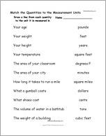 Match the Quantities to the Measurement Units