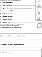 Weather Grammar Potpourri Worksheet