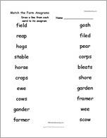 Match the Farm Anagrams