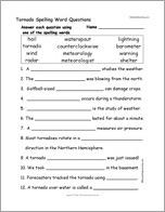 Tornado Spelling Word Questions