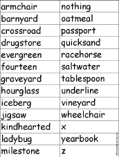 Find a Compound Word for Each Letter