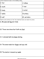 Plural Body-Related Nouns