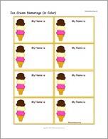 Ice Cream Nametags (in Color)
