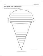 Ice Cream Cone: Shape Poem