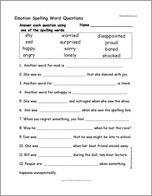 Emotion Spelling Word Questions