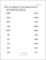 Match the Components of Food Compound Words #1