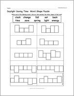 Daylight Saving Time: Word Shape Puzzle