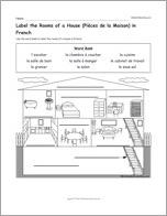Les pieces de la maison-rooms in the house-fr-French worksheet