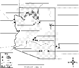 Label Arizona State Map Printout