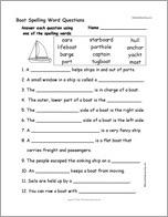 Boat Spelling Word Questions