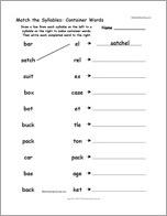 Match the Syllables: Container Words