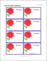 Rose Printable Nametags