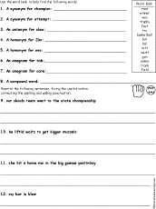 Sports Grammar Potpourri Worksheet