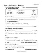 Safety: Spelling Word Questions