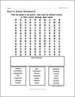 Back to School Wordsearch