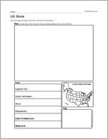 US State Report Diagram Printout #2: Graphic Organizers