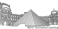 Louvre Coloring Page