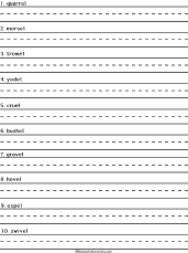 Write a Sentence for Each Word Ending in EL