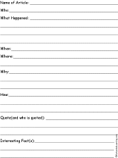 Reporter Notes Worksheet