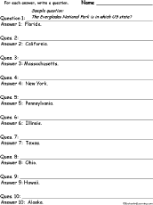 USA #1: Write a Question for Each Answer