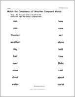 Match the Components of Weather Compound Words