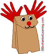 Paper Bag Reindeer Puppet Craft