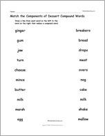 Match the Components of Dessert Compound Words