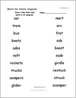 Match the Vehicle Anagrams