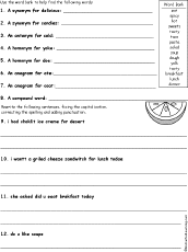 Food Grammar Potpourri Worksheet