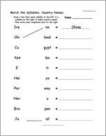 Match the Syllables: Country Names