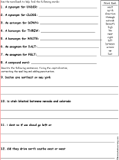 Location Grammar Potpourri Worksheet