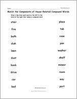 Match the Components of House-Related Compound Words