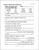 Rainbow Spelling Word Questions