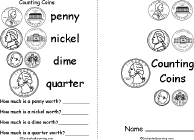 Counting Coinsa Printable Activity Book