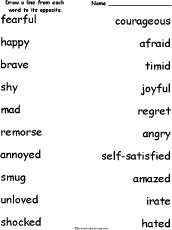 Match the Emotion-Related Synonyms