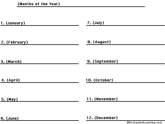 Search result: 'Label the Months of the Year in Arabic Printout'