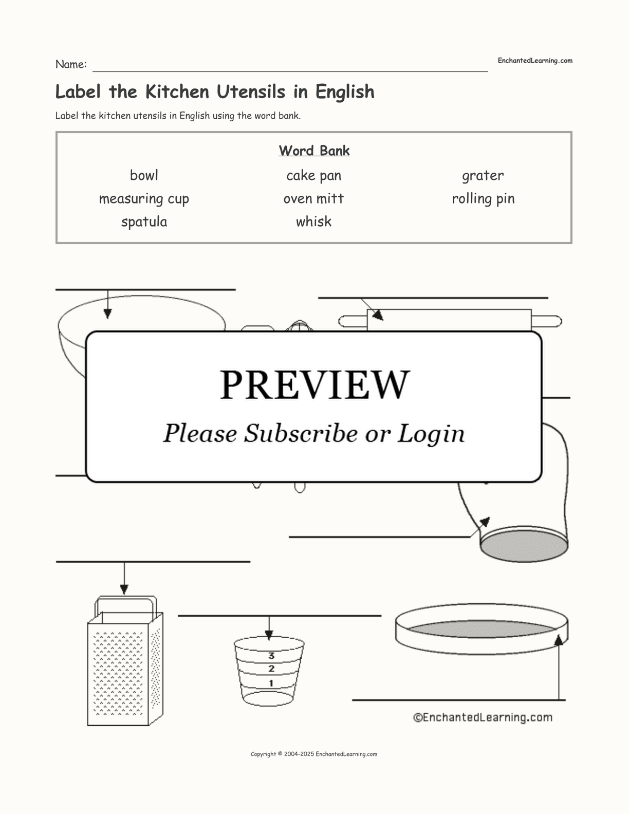 FOOD & KITCHEN :: KITCHEN :: KITCHEN UTENSILS :: BAKING UTENSILS [3] image  - Visual Dictionary Online