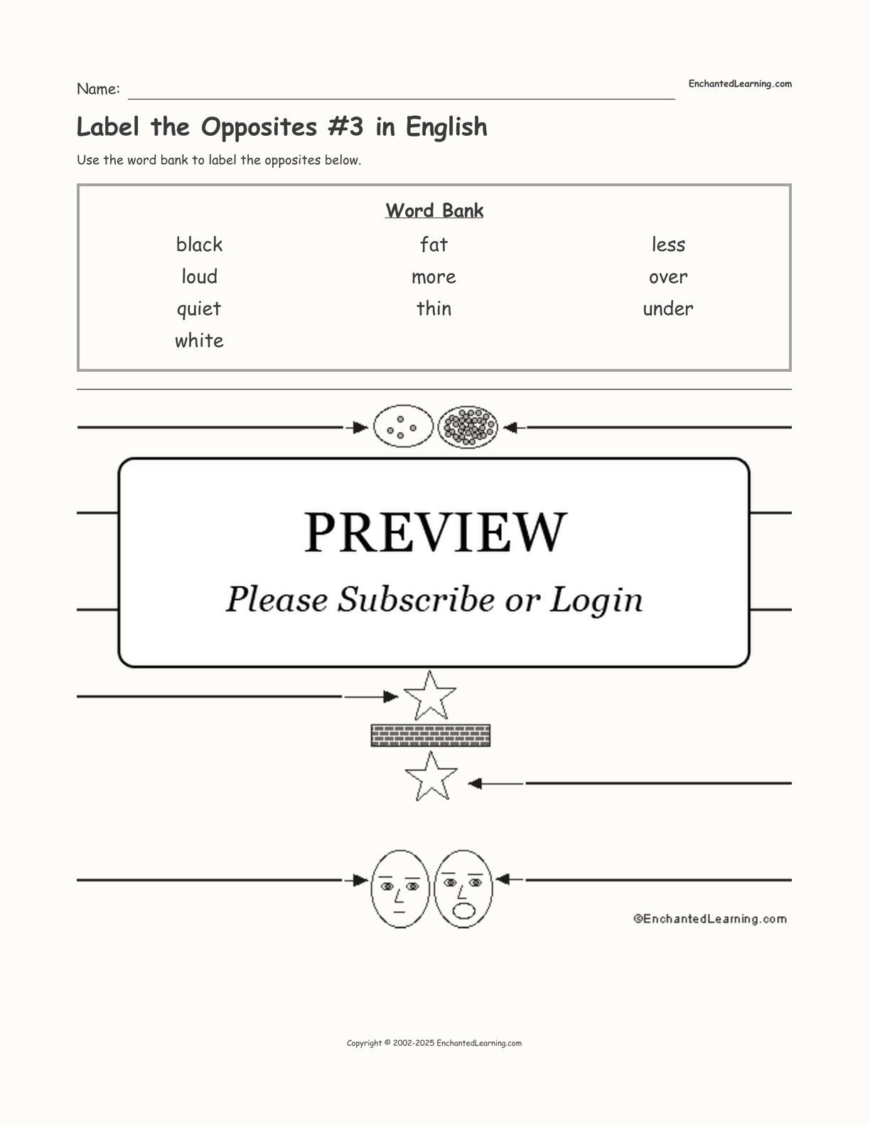 Label the Opposites #3 in English interactive worksheet page 1