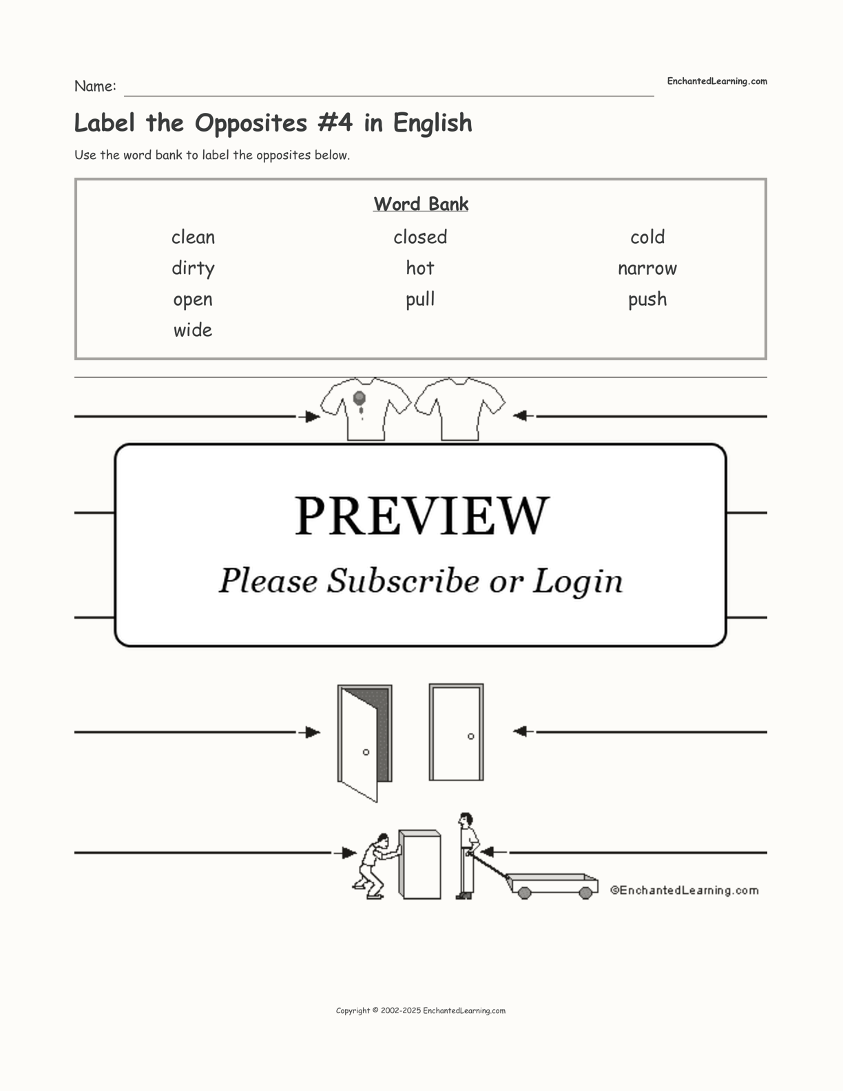 Label the Opposites #4 in English interactive worksheet page 1