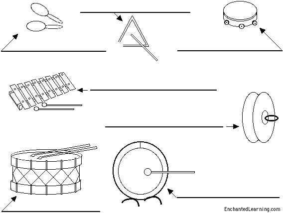 Label percussion instruments in French