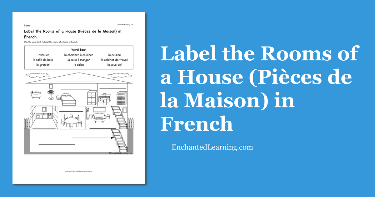 Les pieces de la maison-rooms in the house-fr-French worksheet