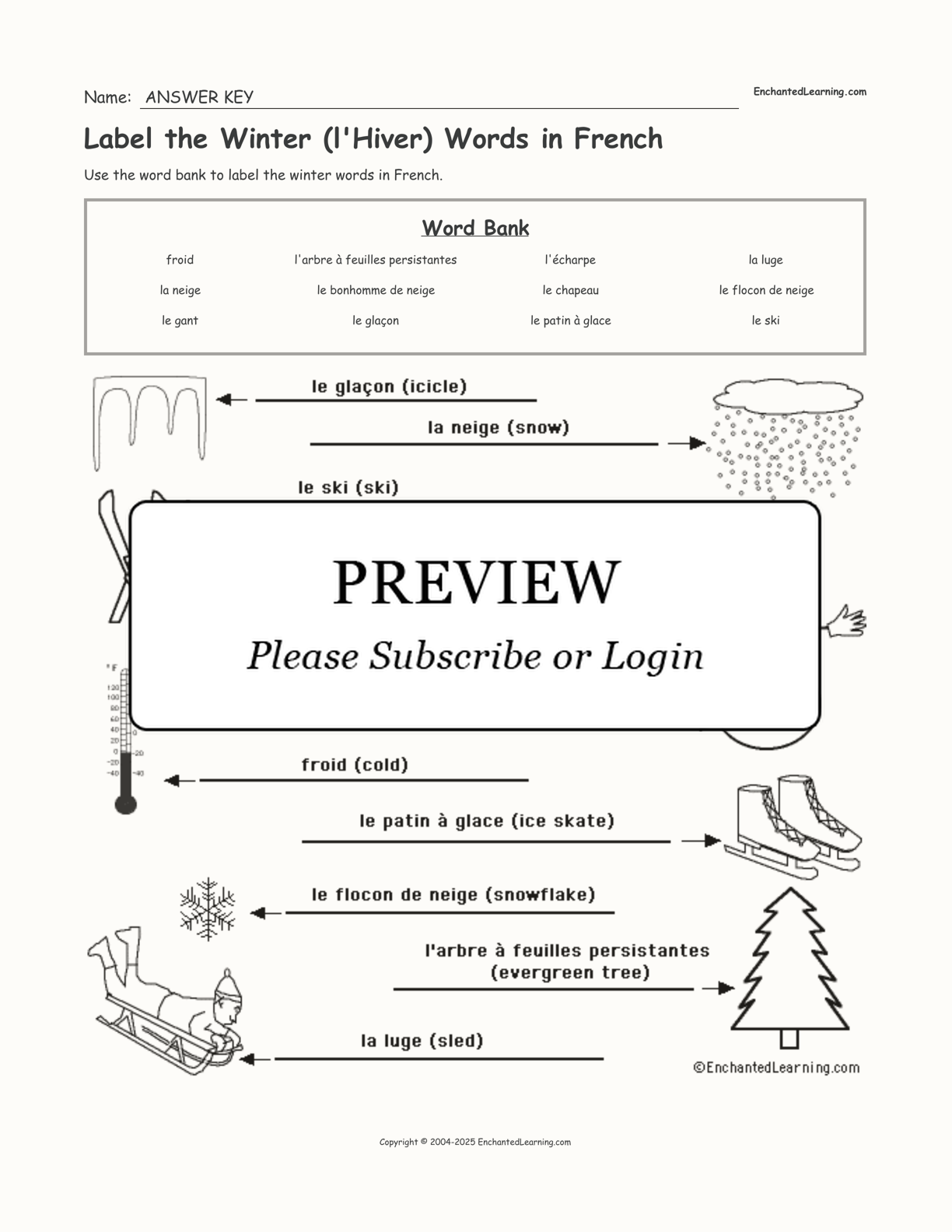 Vive le vent - Fill-in-the-Blank | Christmas/Winter French Writing Activity