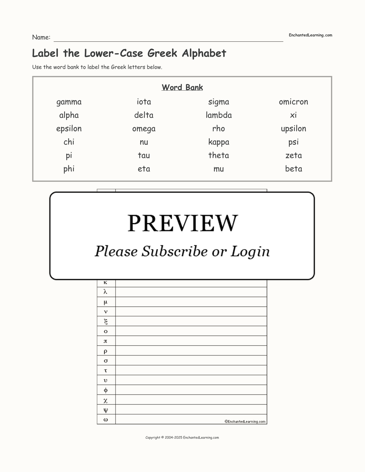 label the lower case greek alphabet enchanted learning