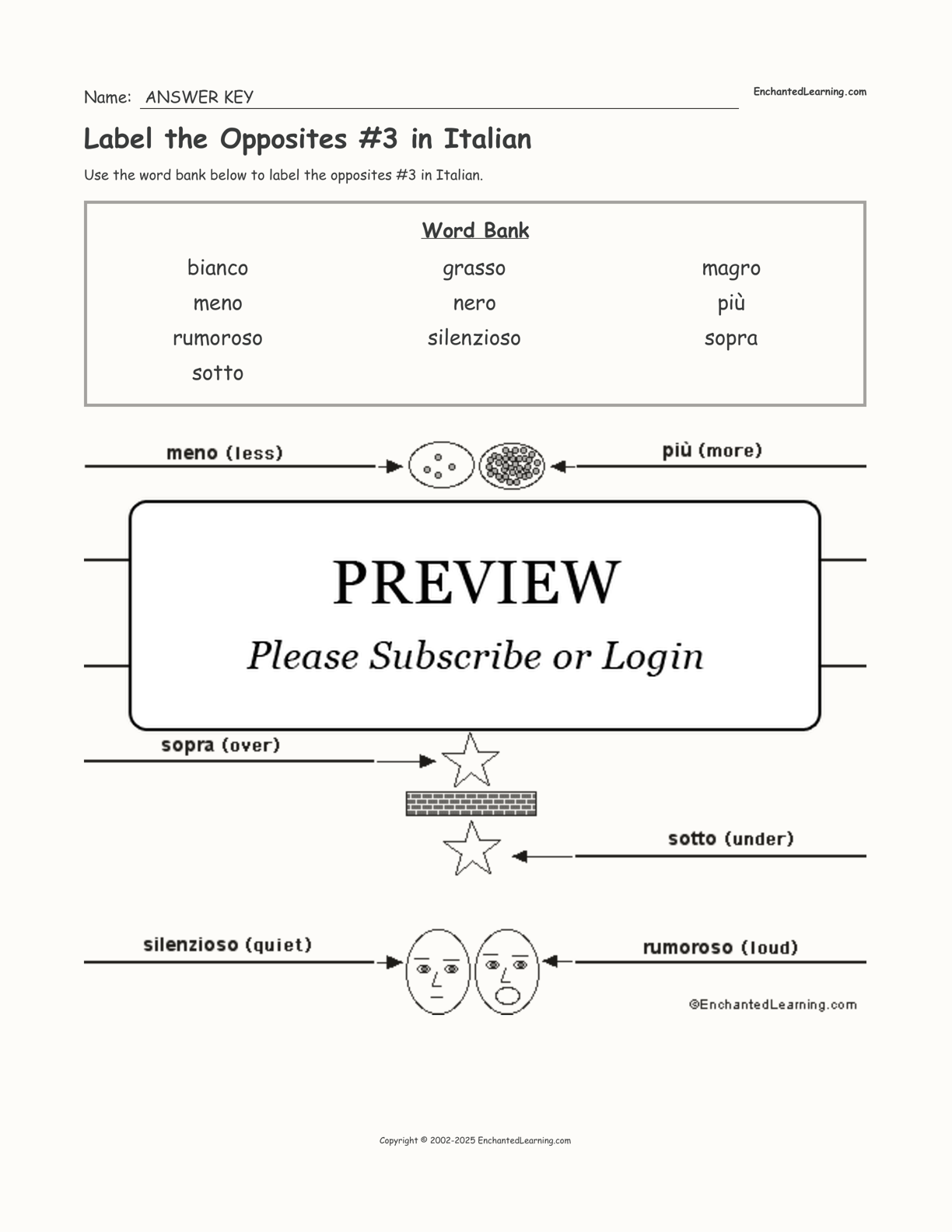 Label the Opposites #3 in Italian interactive worksheet page 2