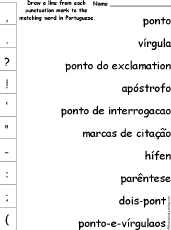 Search result: 'Punctuation Marks - Match the Portuguese Words to the Pictures'